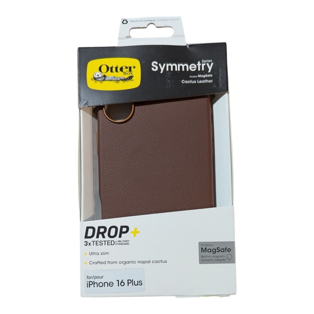 M1. OtterBox Symmetry Cactus‎ Leather MagSafe Apple iPhone 16 Plus - Rich Adobe